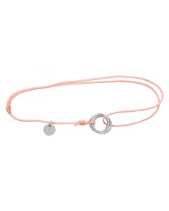 Pink Ribbon Armbandje Bazou zilver