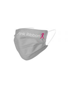 Pink Ribbon Mondkapje - Grijs