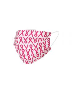 Pink Ribbon Mondkap - Wit Lintje