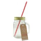 Pink ribbon mason jar